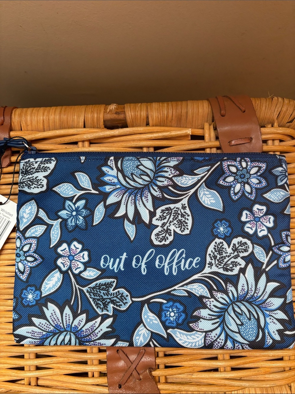 Vera Bradley Navy Blue Floral 'Out of Office' Wristlet Pouch